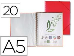 Carpeta Liderpapel Escaparate con Espiral 20 Fundas Polipropileno Din A5 Roja