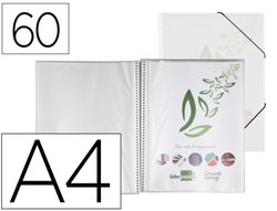 Carpeta liderpapel escaparate con espiral 60 fundas polipropileno din a4 transparente