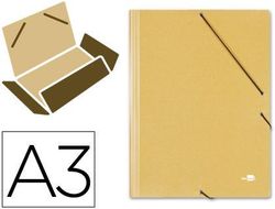 Carpeta Liderpapel Gomas A3 3 Solapas Carton Prespan Amarilla