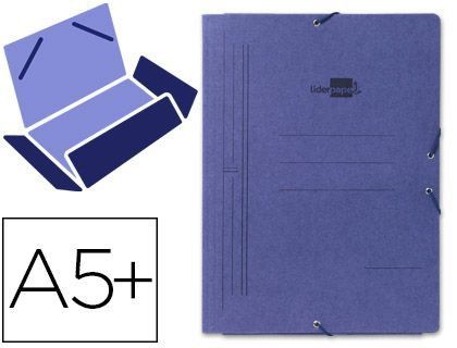 Carpeta Liderpapel Gomas Cuarto 3 Solapas Carton Pintado Azul