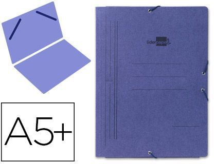 Carpeta Liderpapel Gomas Cuarto Sencilla Carton Pintado Azul
