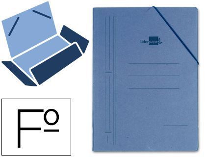 Carpeta Liderpapel Gomas Folio 3 Solapas Carton Compacto Azul