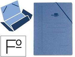 Carpeta Liderpapel Gomas Folio 3 Solapas Carton Compacto Azul