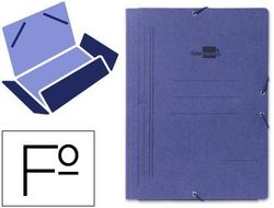 Carpeta Liderpapel Gomas Folio 3 Solapas Carton Pintado Azul