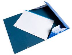 Carpeta liderpapel gomas folio 3 solapas carton plastificado color azul