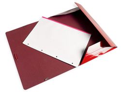 Carpeta liderpapel gomas folio 3 solapas carton plastificado color rojo