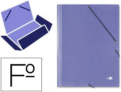 Carpeta Liderpapel Gomas Folio 3 Solapas Carton Simil Prespan Azul