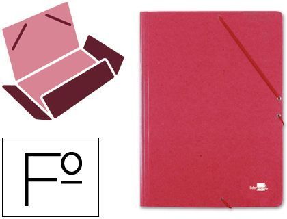 Carpeta Liderpapel Gomas Folio 3 Solapas Carton Simil Prespan Roja