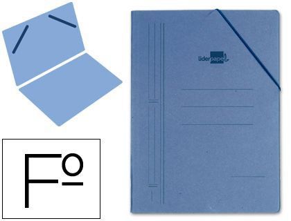 Carpeta Liderpapel Gomas Folio Sencilla Carton Compacto Azul