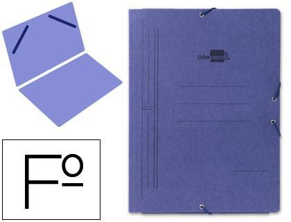 Carpeta Liderpapel Gomas Folio Sencilla Carton Pintado Azul