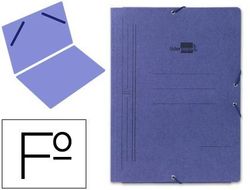 Carpeta Liderpapel Gomas Folio Sencilla Carton Pintado Azul