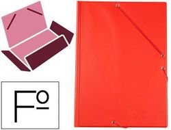 Carpeta Liderpapel Gomas Plastico Folio Solapa Color Rojo