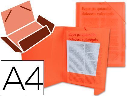 Carpeta Liderpapel Gomas Solapas 34960 Polipropileno Din A4 Roja Transparente