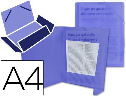 Carpeta Liderpapel Gomas Solapas 34962 Polipropileno Din A4 Azul Transparente