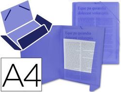 Carpeta Liderpapel Gomas Solapas 34962 Polipropileno Din A4 Azul Transparente