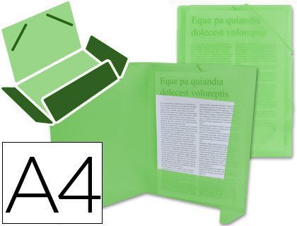 Carpeta Liderpapel Gomas Solapas 34963 Polipropileno Din A4 Verde Transparente