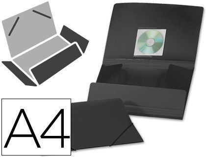 Carpeta Liderpapel Gomas Solapas 38725 Polipropileno Din A4 Negra