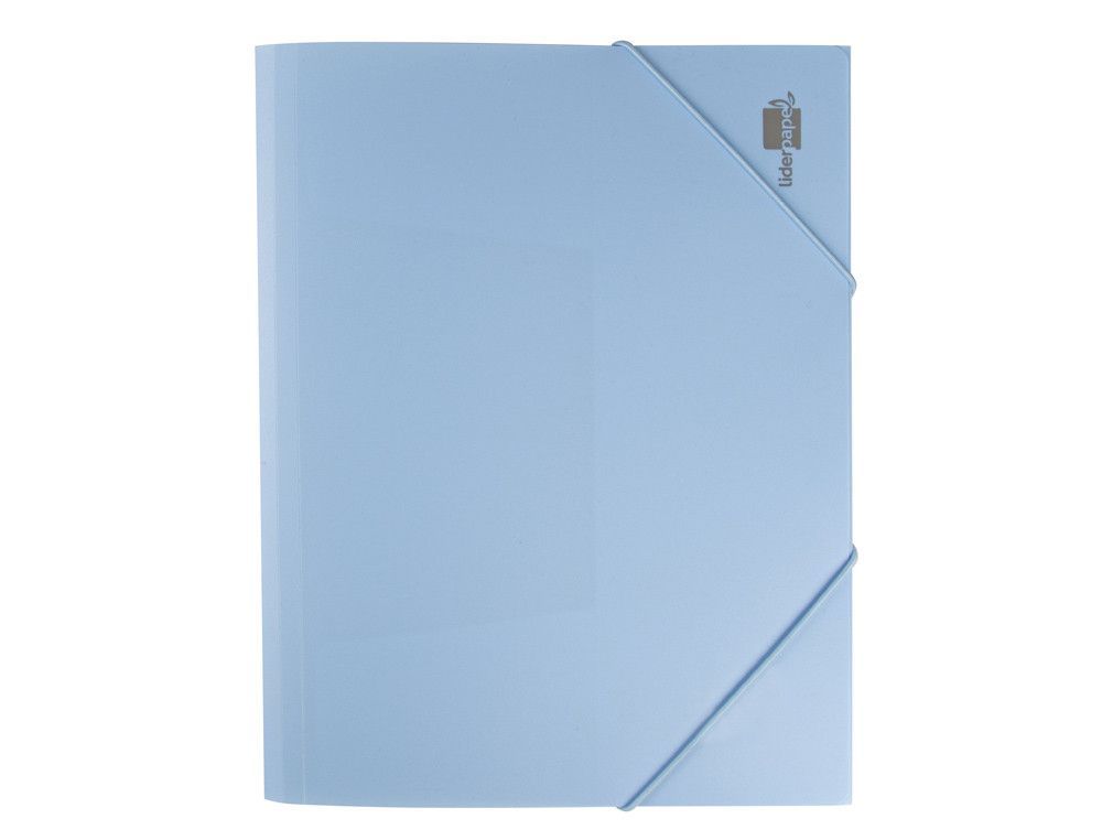 Carpeta liderpapel gomas solapas polipropileno DIN A4 celeste opaco