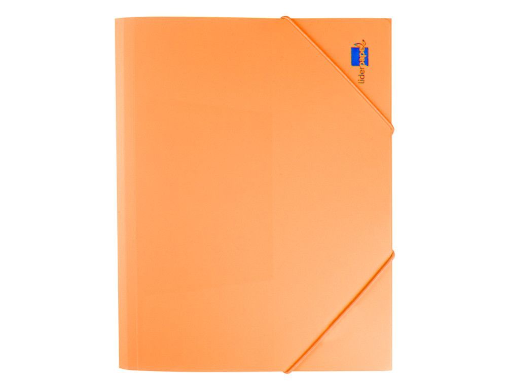 Carpeta liderpapel gomas solapas polipropileno DIN A4 naranja fluor opaco