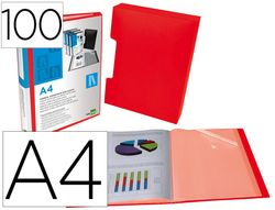 Carpeta liderpapel personaliza 100 fundas polipropilenodin a4 rojo translucido con cajetin