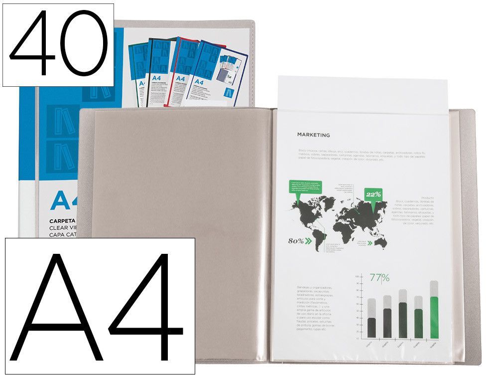 Carpeta liderpapel personaliza 40 fundas canguro polipropileno din a4 transparente portada y lomo