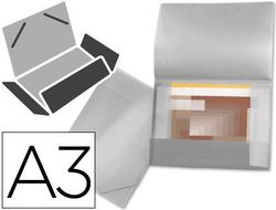 Carpeta Liderpapel Portadocumentos 44804 Solapas Polipropileno Din A3 Incolora Serie Frosty Lomo Flexible