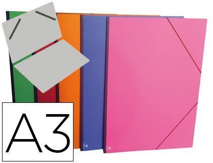 Carpeta Planos Clairefontaine Din A3 con Gomas Carton Gofrado Colores Surtidos
