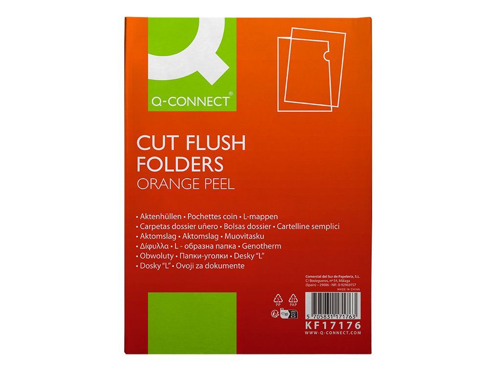 Carpeta q-connect dossier uńero plastico folio transparente 110 micras