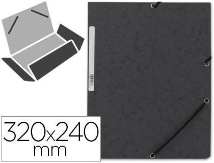 Carpeta Q-Connect Gomas Kf02169 Carton Simil-Prespan Solapas 320X243 mm Negra