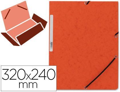 Carpeta Q-Connect Gomas Kf02170 Carton Simil-Prespan Solapas 320X243 mm Naranja