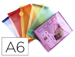 Carpeta tarifold dossier broche din a6 vertical polipropileno 200 mc serigrafiado cierre de velcro