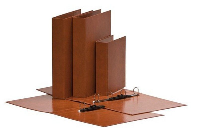 Carpetas de anillas de cartón cuero