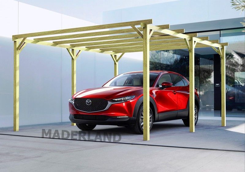 Carport para un coche de madera Niza