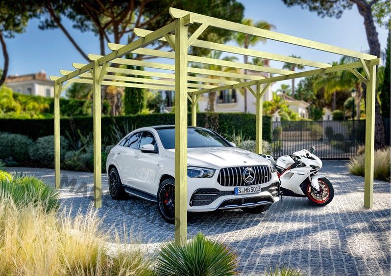 Carport un coche madera maciza Rio