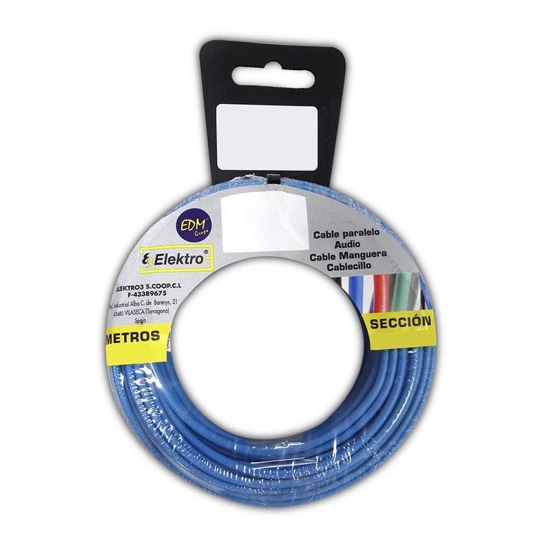 Carrete cablecillo flexible 6mm. Azul 25mts. Libre-halogenos