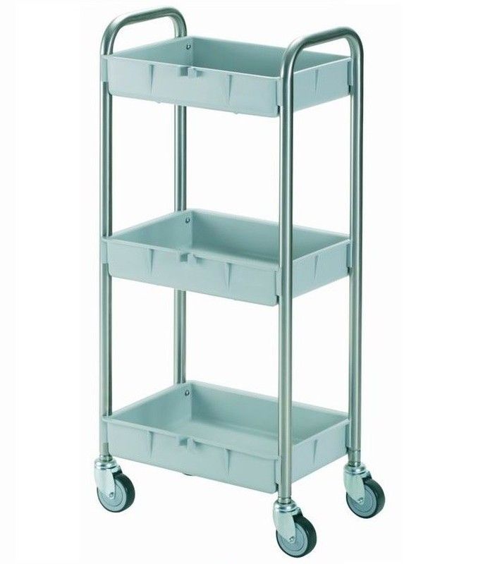 Carro 3 bandejas polipropileno inoxidable pequeño mod.45