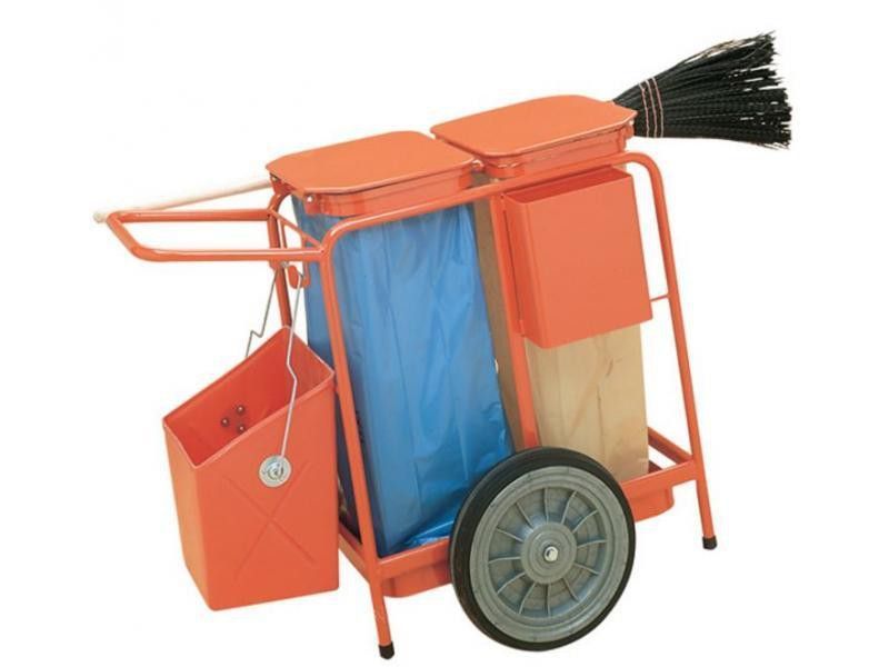 Carro de barrendero con doble bolsa