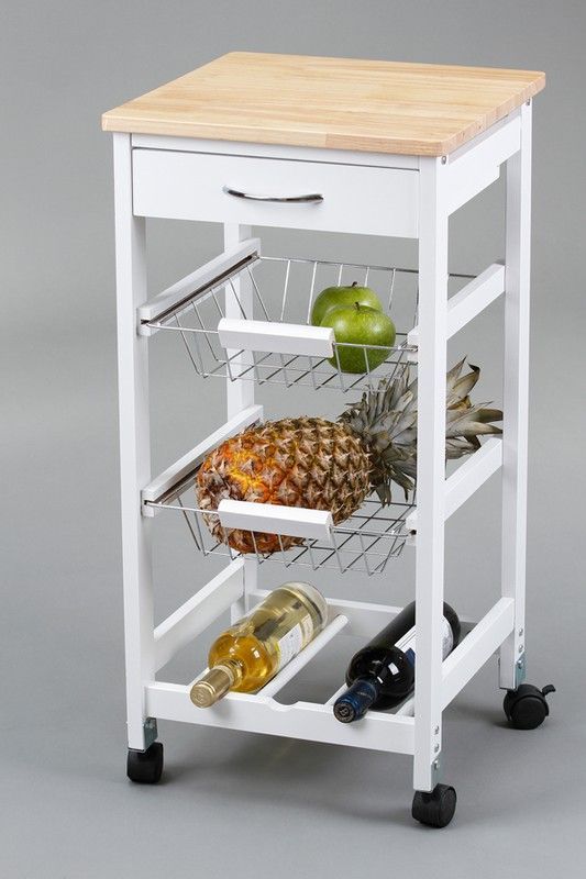 Carro de cocina de madera con ruedas de Closet