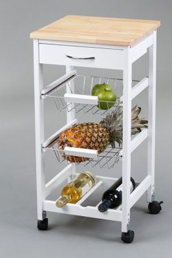 Carro de cocina de madera con ruedas de Closet
