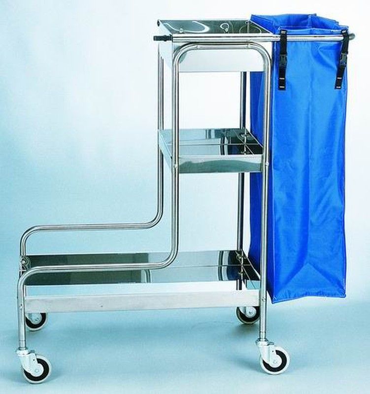 Carro de fácil limpieza en acero inoxidable asa telescópica mod. 1150