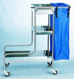 Carro de fácil limpieza en acero inoxidable asa telescópica mod. 1150