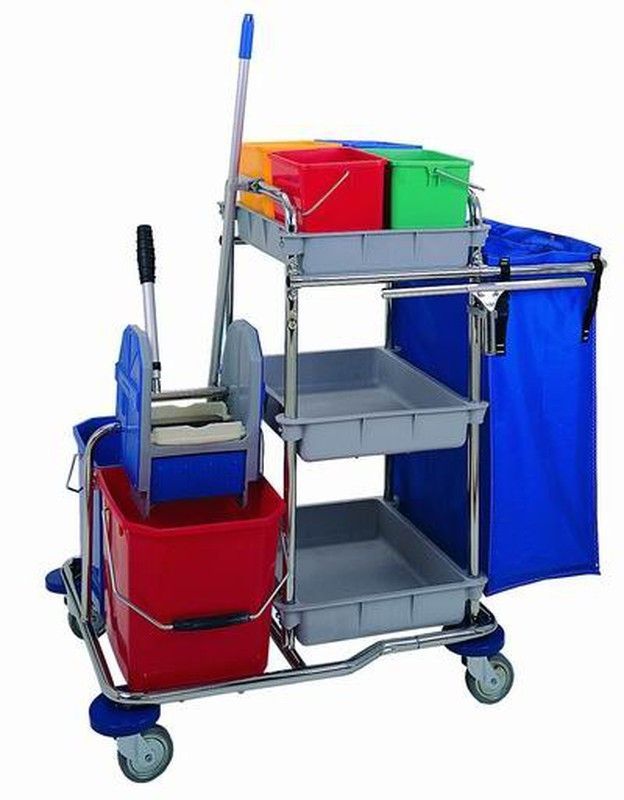 Carro de limpieza con bandejas polipropileno mod, 560