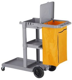 Carro de Limpieza en gris con tapa