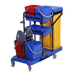 Carro limpieza completo azul