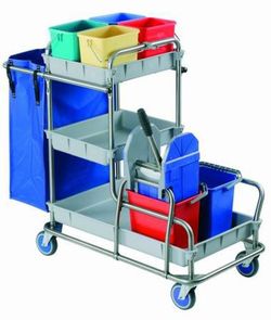 Carro limpieza equipado con cubos mod.420