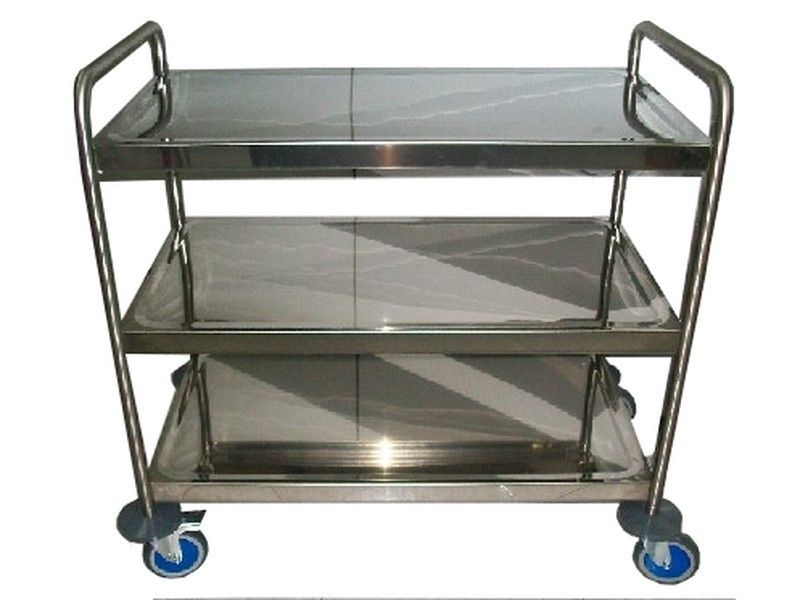 Carro servicio en acero inoxidable 3 bandejas mod. Loza