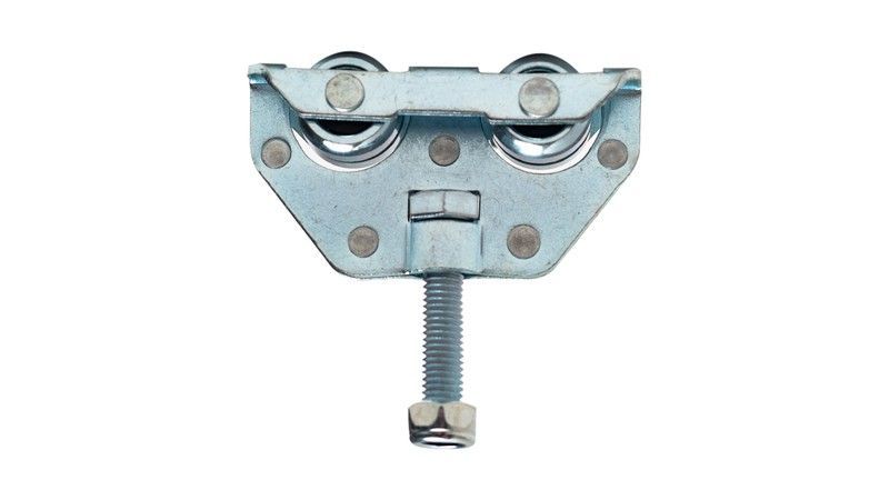 Carrucha roldana doble rodamientos acero para toldo