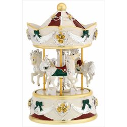 Carrusel Musical Cerámica 20cm N8602-06RO Caballos Rojos