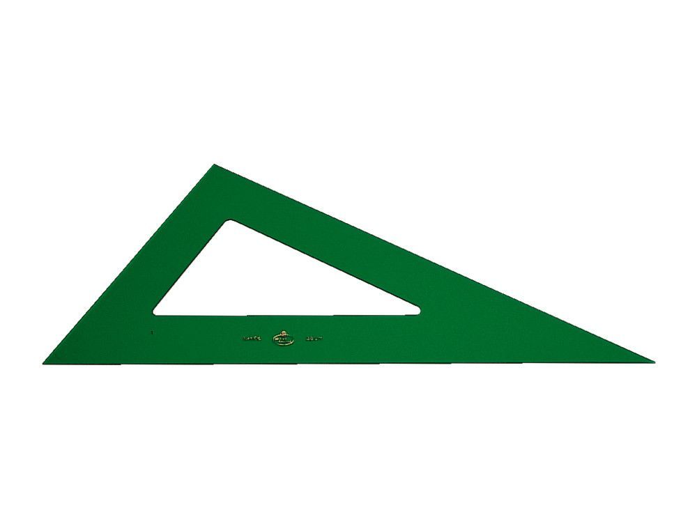 Cartabón Faber Castell no graduada verde 28 cm.