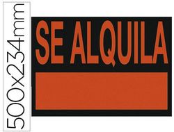 Cartel Plastico "Se Alquila" Rojo Fluorescente -500X234 Mm